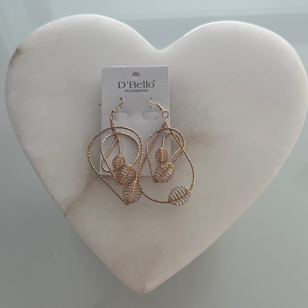 Gold Spiral Drop Earrings
